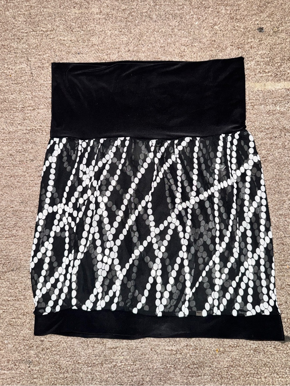 Y2K Black & White Patterned Tube Top